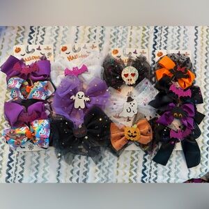 Girl Halloween Themed hair bows set all brand new
